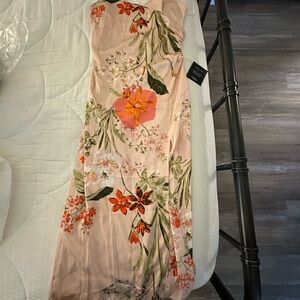 Lulu's Floral Midi Dress - Pink and Green